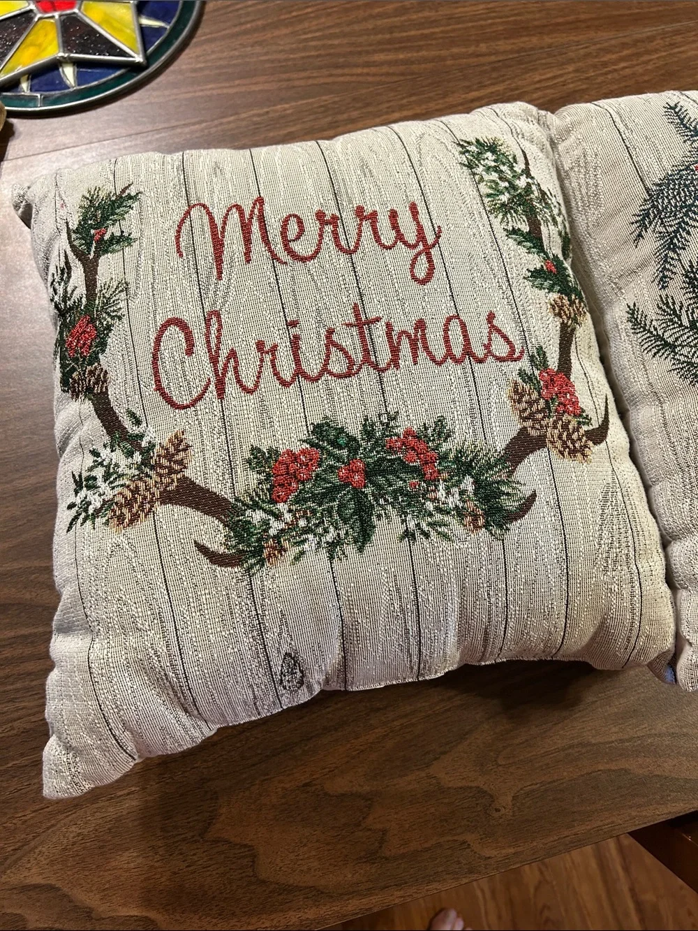 2 Holiday Throw Pillows